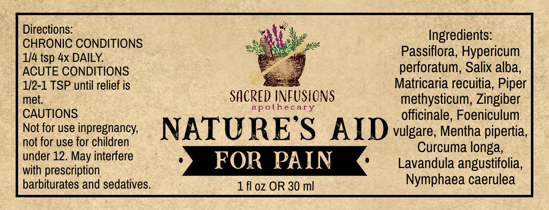 Natures Aid Pain Tincture - Sacred Infusions Apothecary