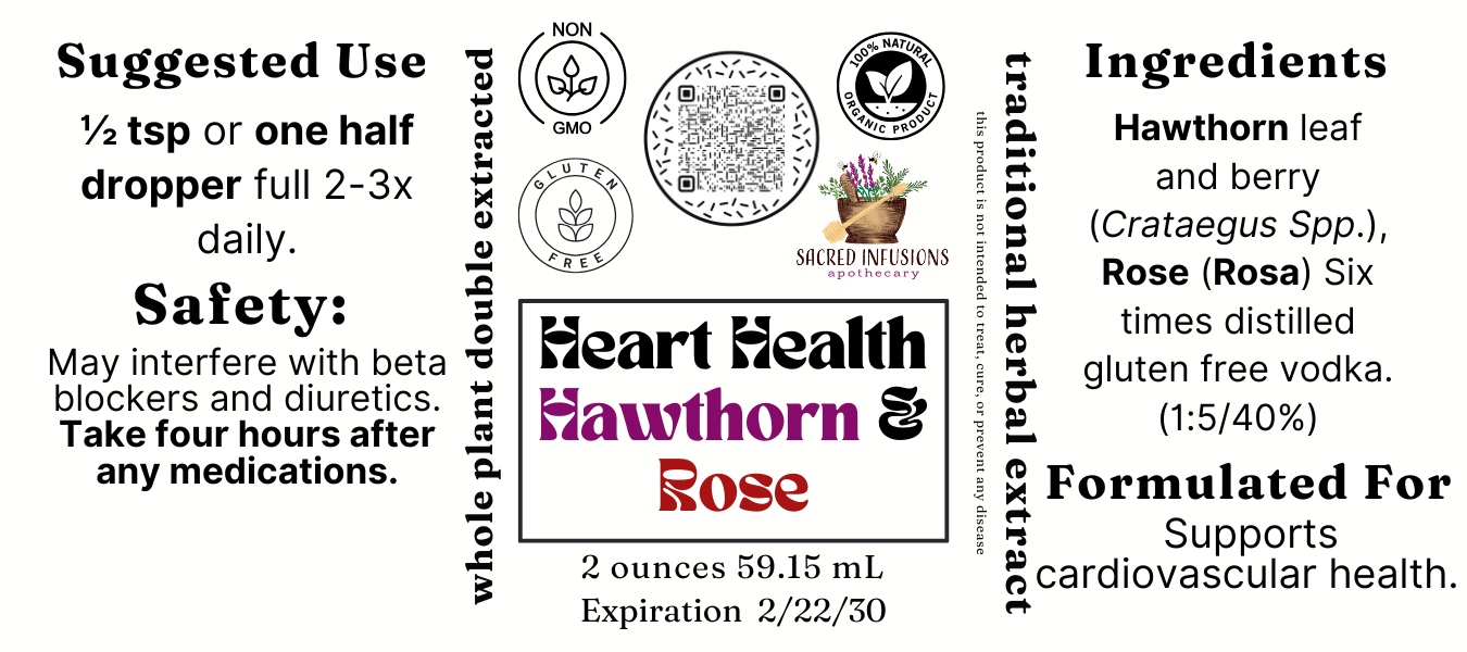 2 ounce Heart Health Hawthorn and Rose Tincture
