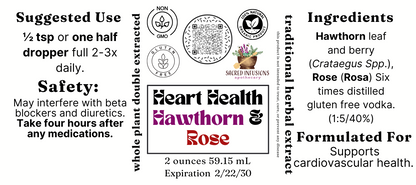 2 ounce Heart Health Hawthorn and Rose Tincture